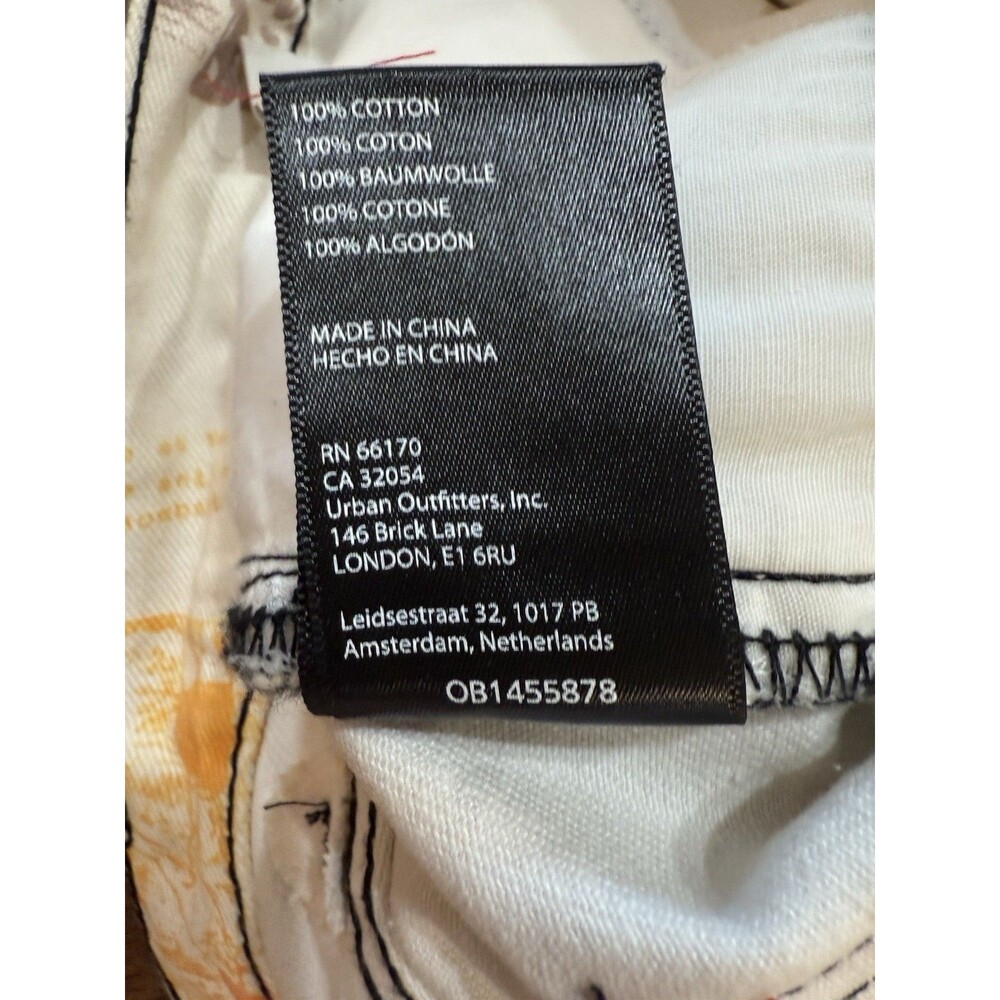 BDG Urban Outfitters Pitched Waist Denim Shorts Retro Graphic Print Cutoff 32 - Picture 8 of 9